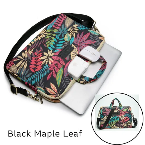 Black Maple Leaf Новинка, сумка-мессенджер бренда Kinmac, сумка, чехол для ноутбука 1", 14", 1", 15,6", для MacBook 13,", 15,6 дюймов, Прямая поставка - Цвет: Black Maple Leaf