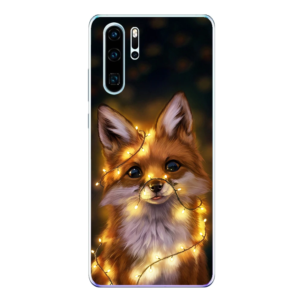 For Huawei P30 Lite Pro Case Cover Soft TPU Silicone Fundas Cute Lion Tiger Fox Wolf Animals Coque Phone Shell |