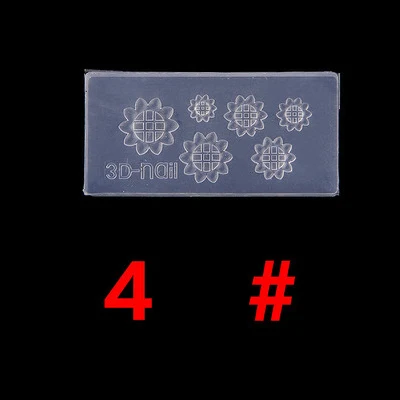 4 DIY 3D дизайн ногтей штамповка резьба для ногтей Скульптура акриловый шаблон DIY лак мягкий силиконовый гель форма Сделай Сам Силикон гель штамп - Цвет: 4