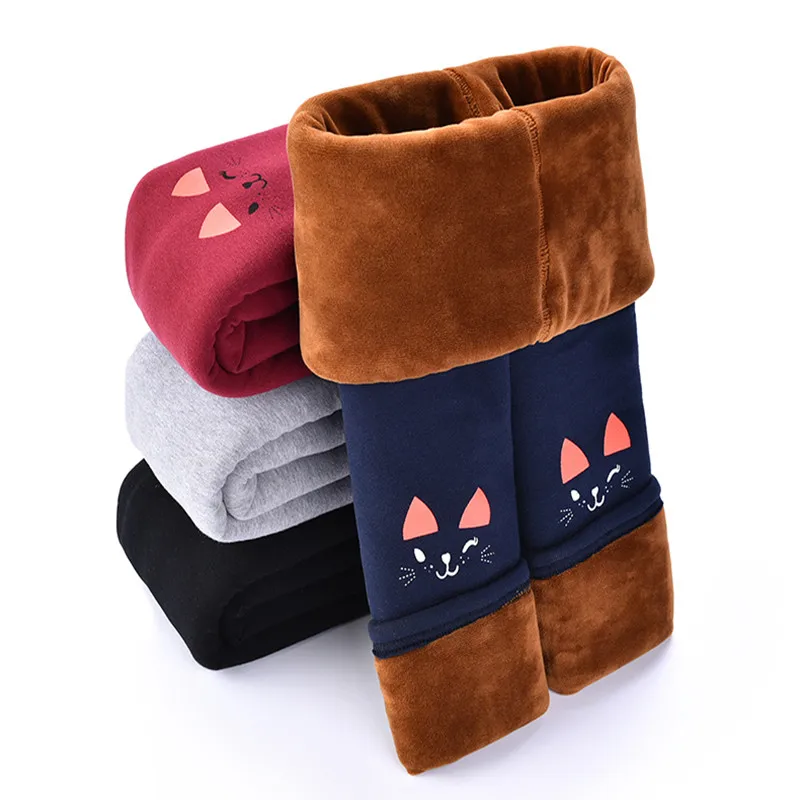 Леггинсы для девочек на зиму теплые штаны эластичная резинка талии обтягивающие