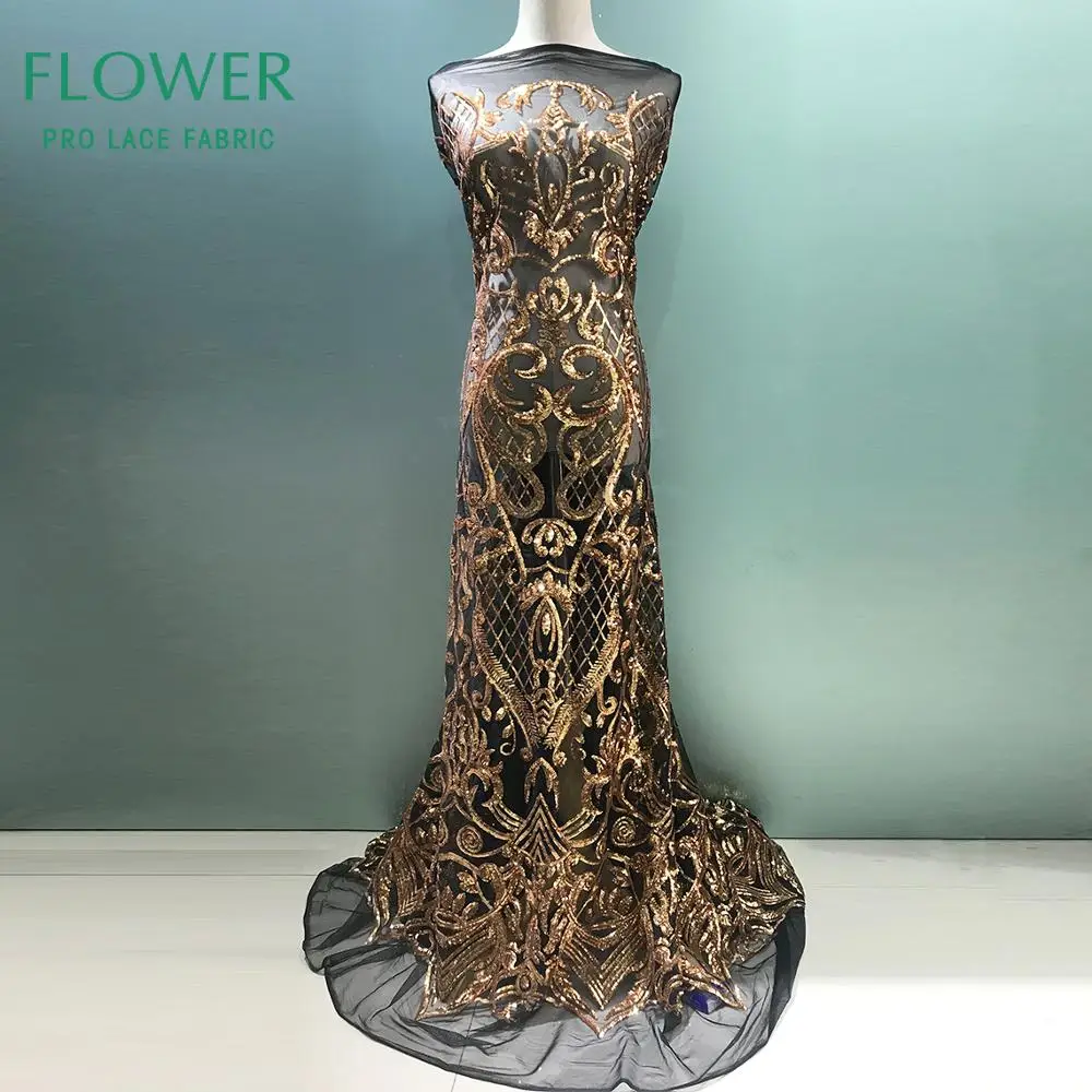 White Color Seuined Embroidered Guipure Mesh Tulle Lace Fabrics 2019 High Quality African Indian Women Wedding Prom Dress Fabric | Дом и сад
