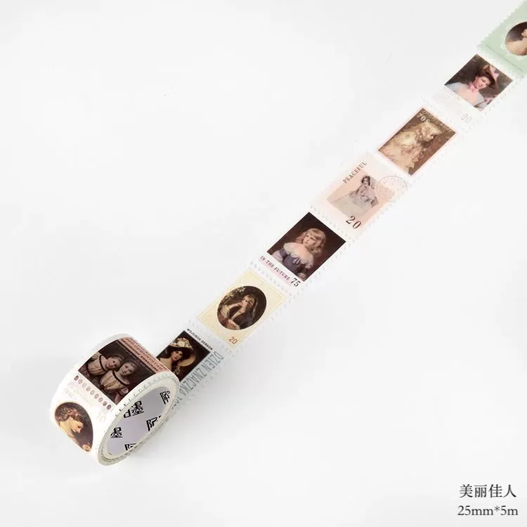 4 25 мм винтажный штамп маскирующая Васи Лента Скрапбукинг креативный DIY Bullet Journal декоративная клейкая лента уплотнение канцелярские принадлежности - Цвет: 4