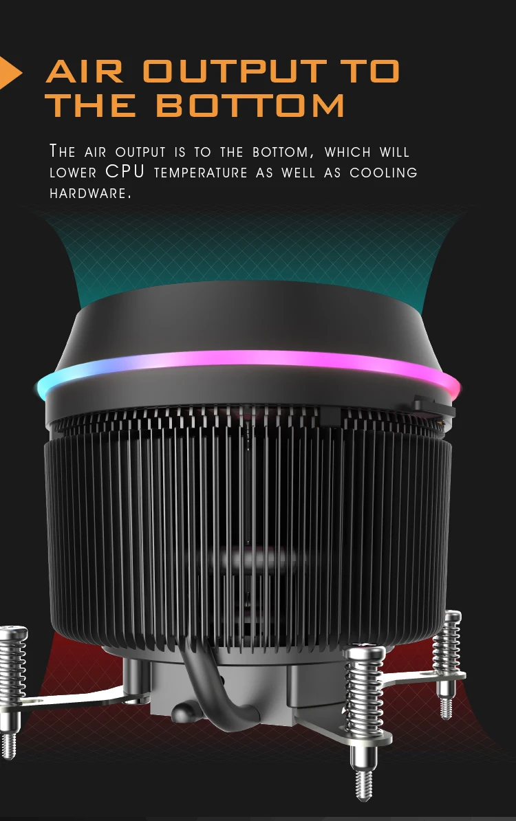 Aigo Shadow Pro cpu RGB кулер 4 PIN светодиодный RGB PC cpu вентилятор Радиатор охлаждения алюминиевый медный радиатор главный кулер Ram тепловая трубка