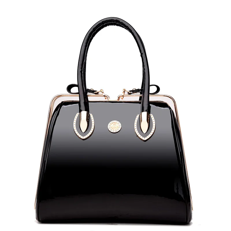 2017 бриллиантами Лакированная кожа Сумочка Для женщин Tote Сумки известных брендов