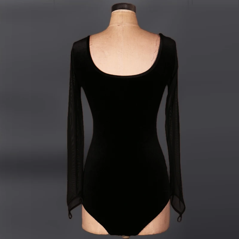 

2017 Latin dance new shirt collar body practice dance dress female long sleeve autumn and winter modern clothes gymnastics