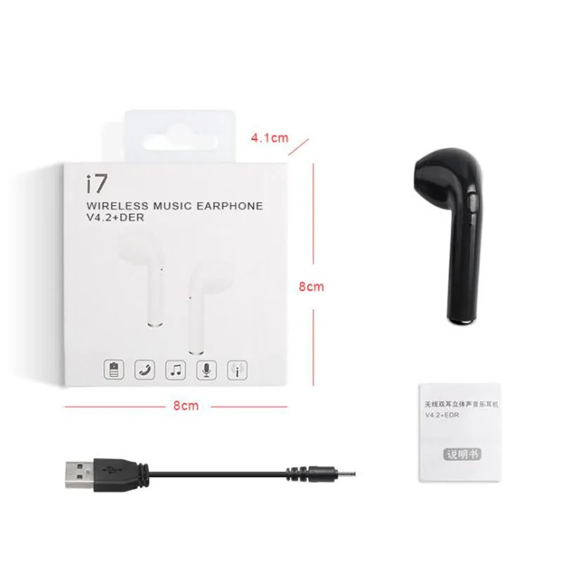 I7 TWS стерео наушники вкладыши гарнитура для смартфонов Android и IOS Bluetooth 5 0