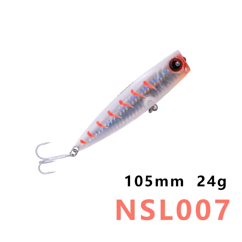 NSL007 Noeby Поппер приманка Поппер для рыбалки искусственное рыболовство pesca Маре 105 мм 24 г Топ вода 3D глаза для морской рыбалки - Цвет: NSL007