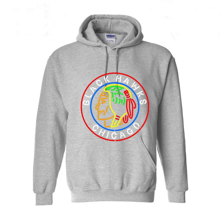 Чикаго Блэкхокс Неоновый Знак мужская толстовки кофты стандарт череп человек
