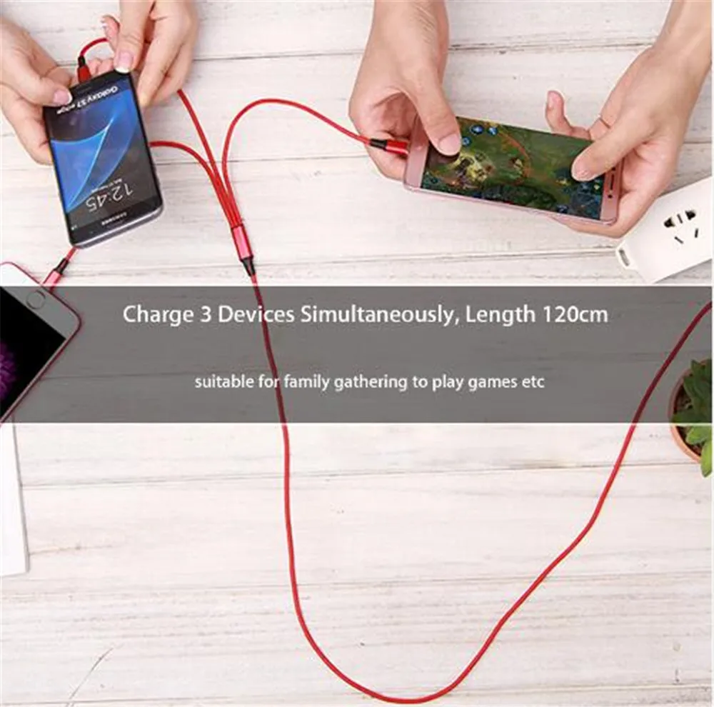 3 в 1 Micro Тип usb C мульти Зарядное устройство кабель для передачи данных iPhone Xiaomi Redmi