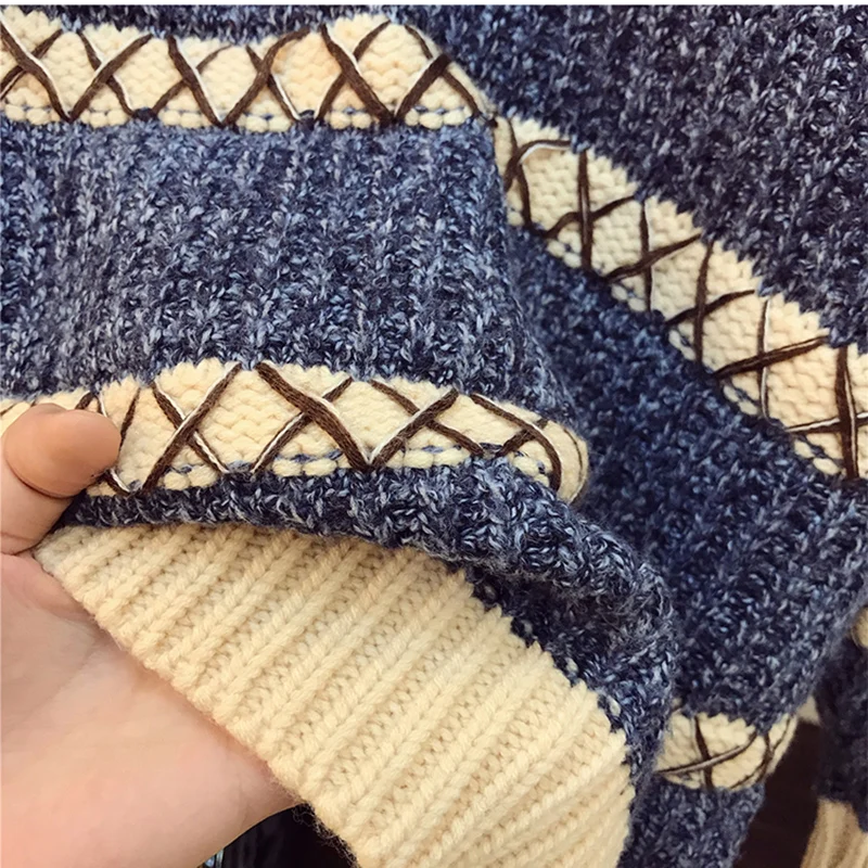 

Spring Autumn Jumper +Plaid Skirt 2pcs Sets Knitted Long Sleeved Pullover Sweater + Mini Skirt two piece Sets Plus Size 3XL Z110