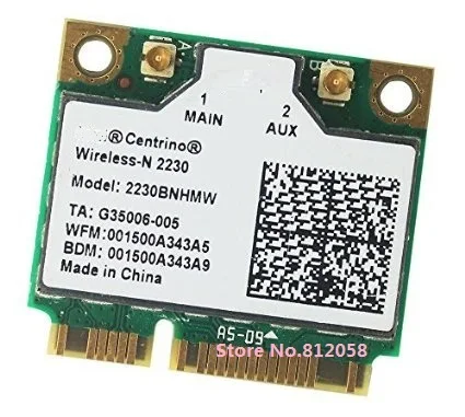 

Оптовая продажа, Новая беспроводная карта для Intel Centrino Wireless-N 2230 2230BNHMW Half Mini PCI-E 300 Мбит/с, Wi-Fi для Bluetooth 4,0 Combo