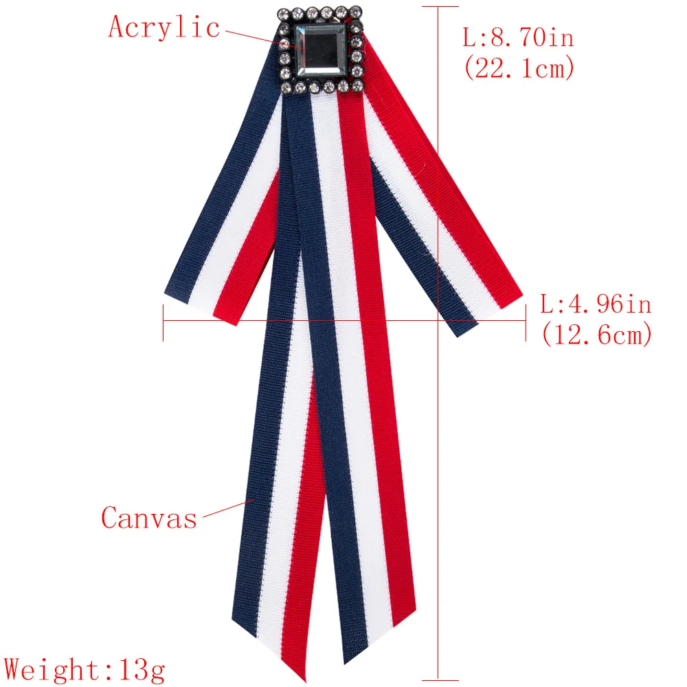 Meidi Винтаж Полосатый Холст лук броши булавки галстук для Для женщин Полосатые