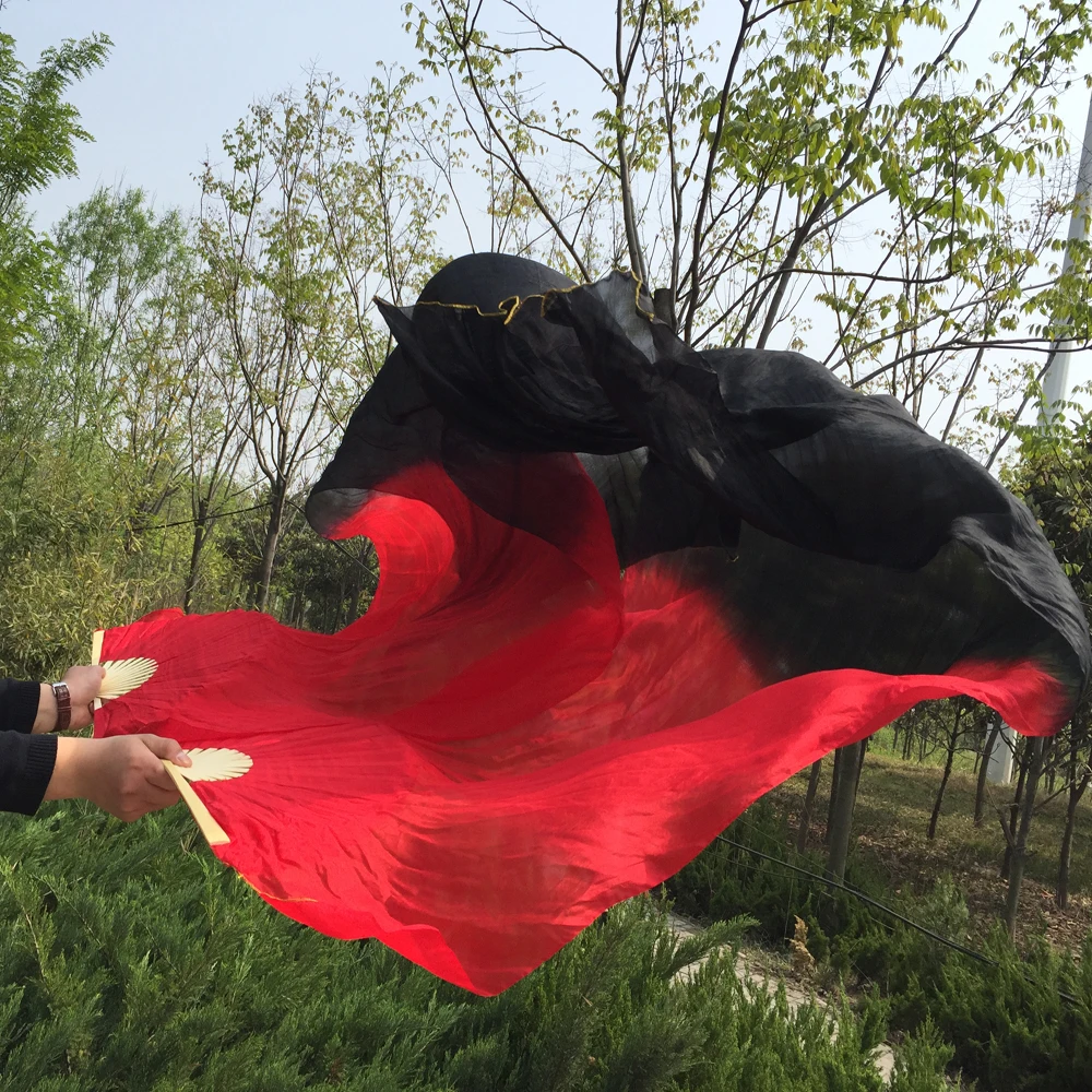 Новинка 1 пара (L + R) Веерная фата из 100% натурального шелка для bellydanceing полностью