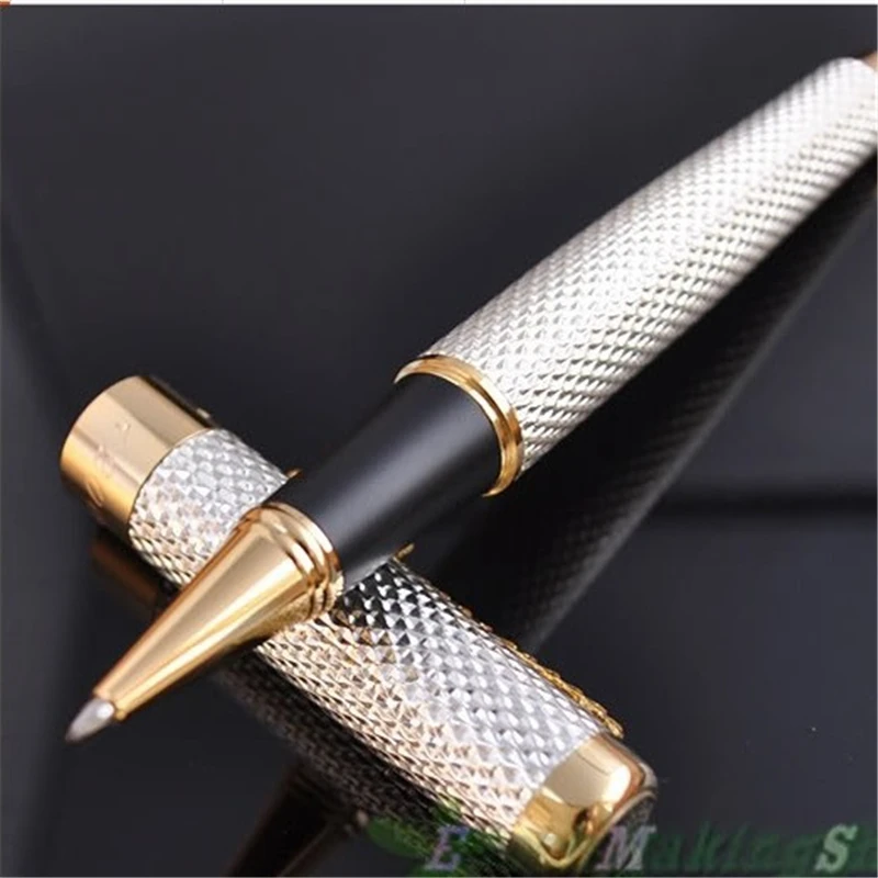 1 шариковая ручка Jinhao шт./лот 1200 Canetas Серебряный с позолоченным зажимом