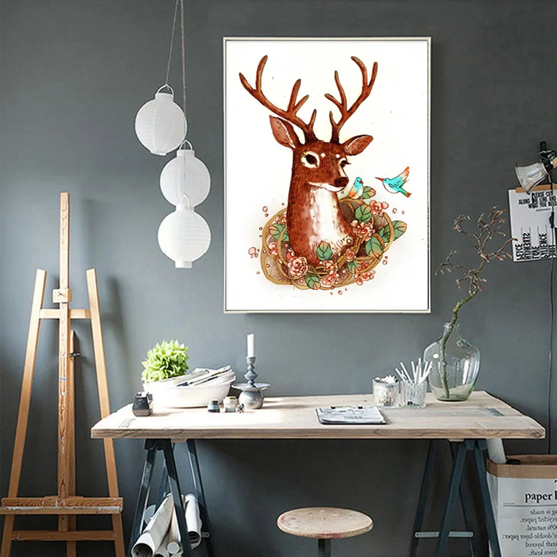 BAIUFOR алмазная вышивка полная выкладка Животных Олень фотографии Стразами Лось