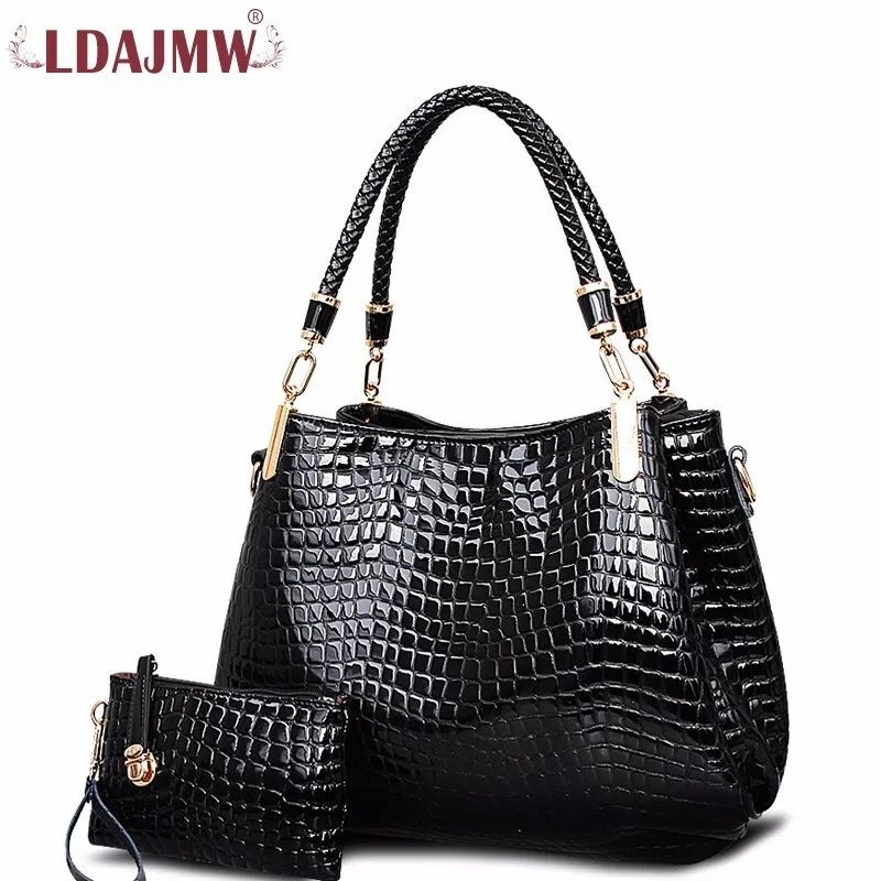 LDAJMW 2 шт./компл. новая женская сумка из искусственной кожи аллигатора сумки на
