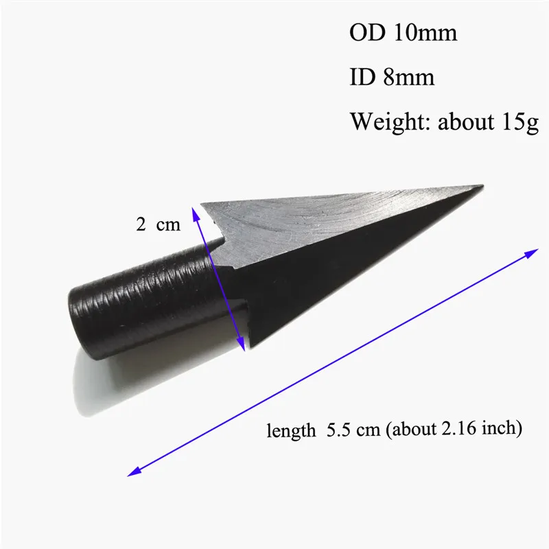 

10pcs Archery Broadheads ID 8mm Arrow Head Black Retro Arrow Tips Points For Bow Traditional Outdoor Shooting Target Accessories