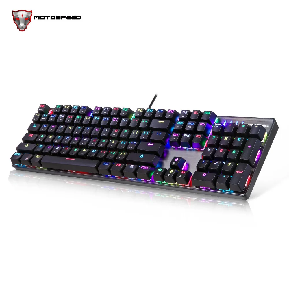 Motospeed ck104 механическая клавиатура полный Размеры Проводная эргономичный