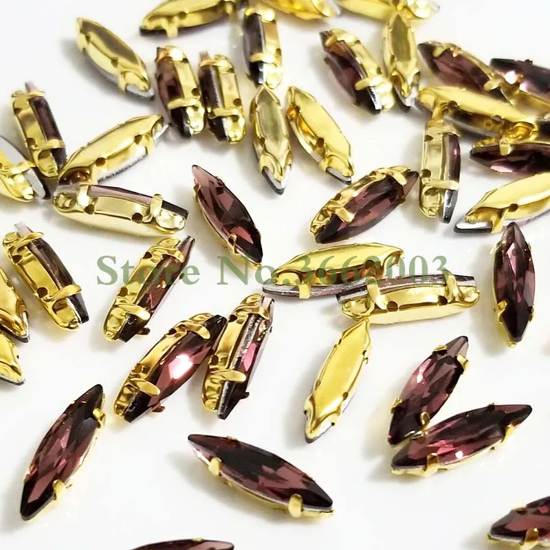 4x15mm 50 шт./упак. Золотой подошвой внешней торговли Стекло с украшением в виде кристаллов пришить коготь стразы, сделай сам, Костюмы аксессуары - Цвет: Wine red