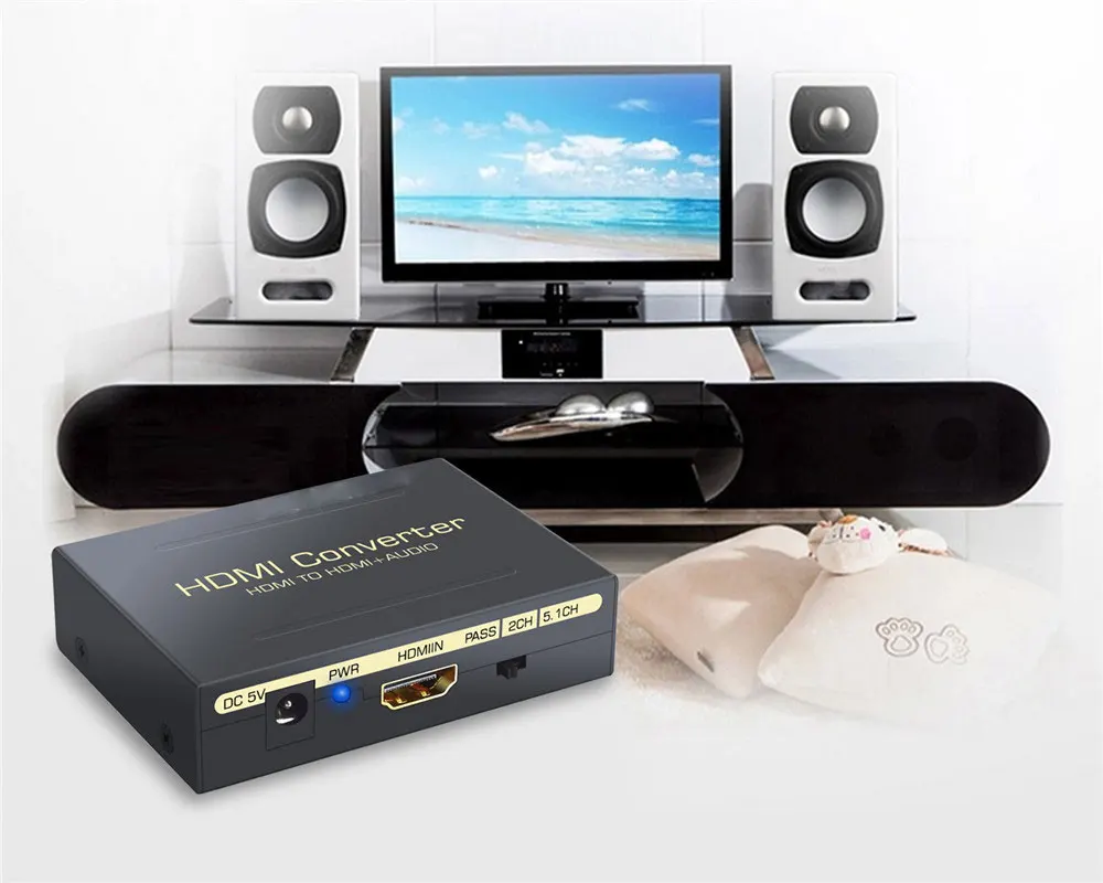 PROSTER для 1080P 5,1 Mini HDMI аудио конвертер HDMI Оптический SPDIF+ RCA экстрактор HDMI сплиттер с 3,5 мм адаптер питания