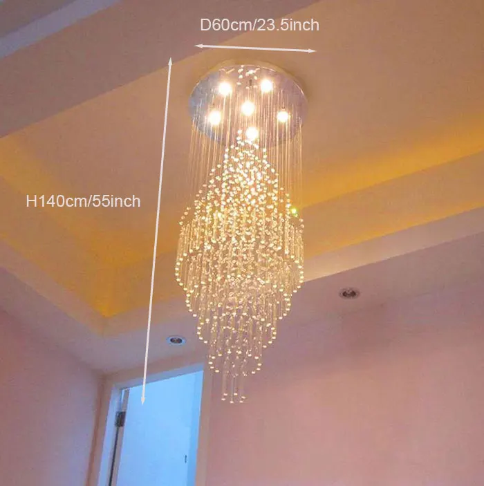 Роскошные лестницы длинная прозрачная люстра арт деко дизайнерские люстры