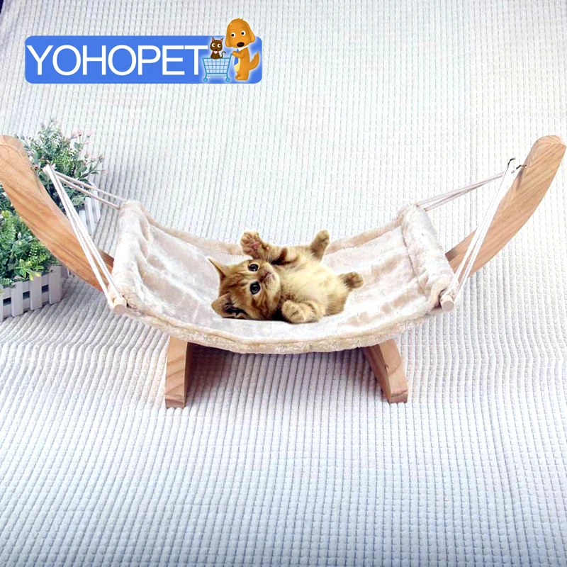 Совершенно новый 100% чистый деревянный кошачье гнездо Дышащий моющийся Гамак для