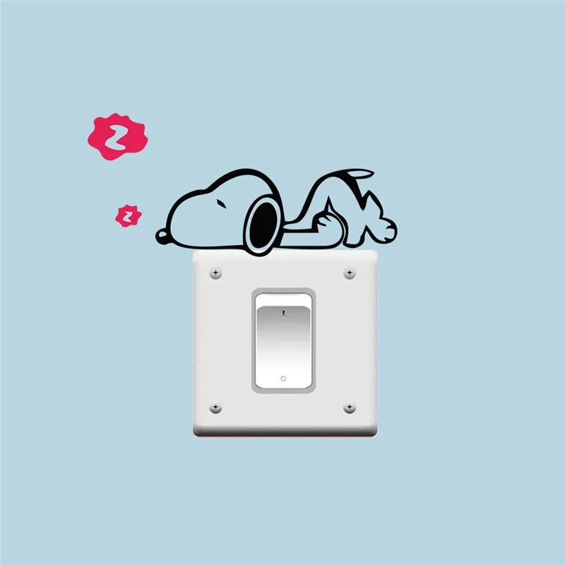

DIY Funny Cute Sleeping Cat Dog Switch Stickers Wall Stickers Decals Home Decoration Bedroom Living Room Parlor Decoration