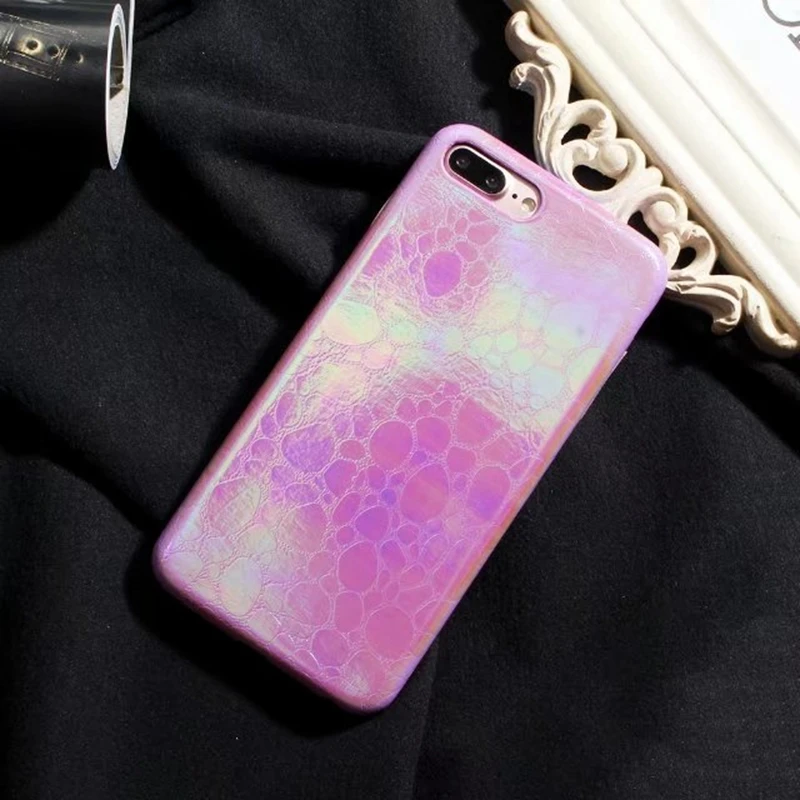 Роскошные шику Лазерная камень мягкий чехол для iPhone 7 Plus 6 S силикон Красочный Мода