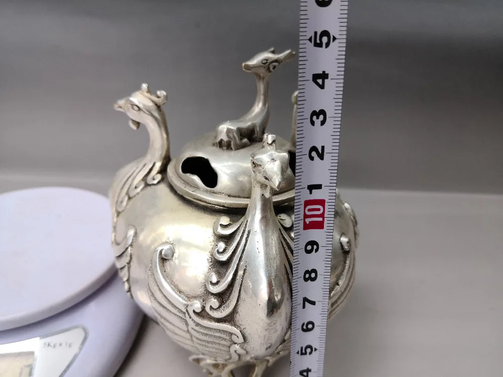 Китайская старинная Серебряная резьба произведенная вручную Цитрон SanFeng