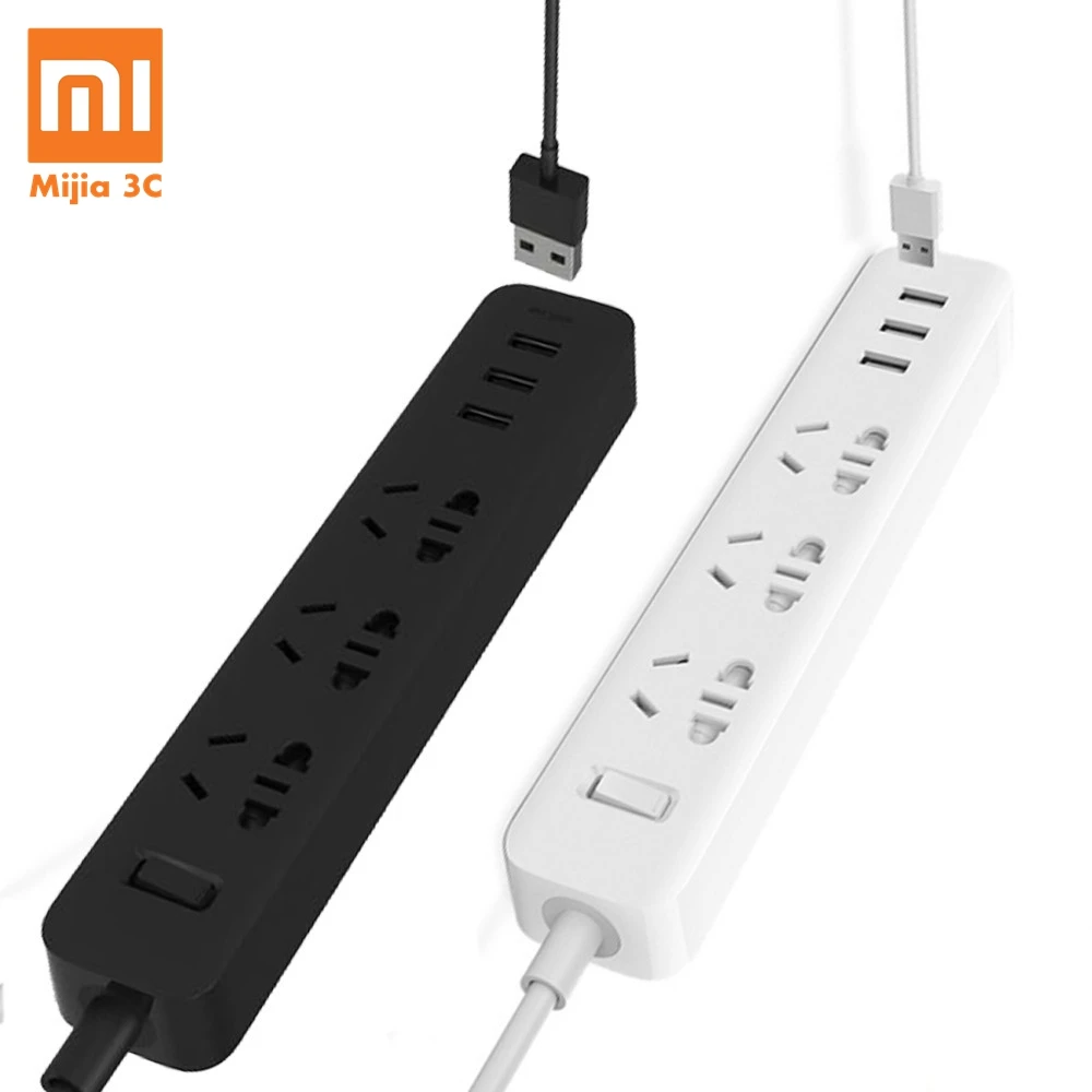 Оригинальная электронная розетка Xiaomi для умного дома быстрая зарядка 3 USB + гнезда