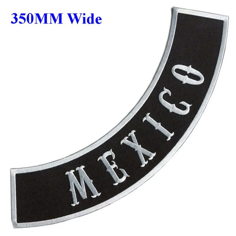 

Wholesale Mexico motorcycle biker patches iron on embroidered patches for full back jackets clothing embroidery rocker patches