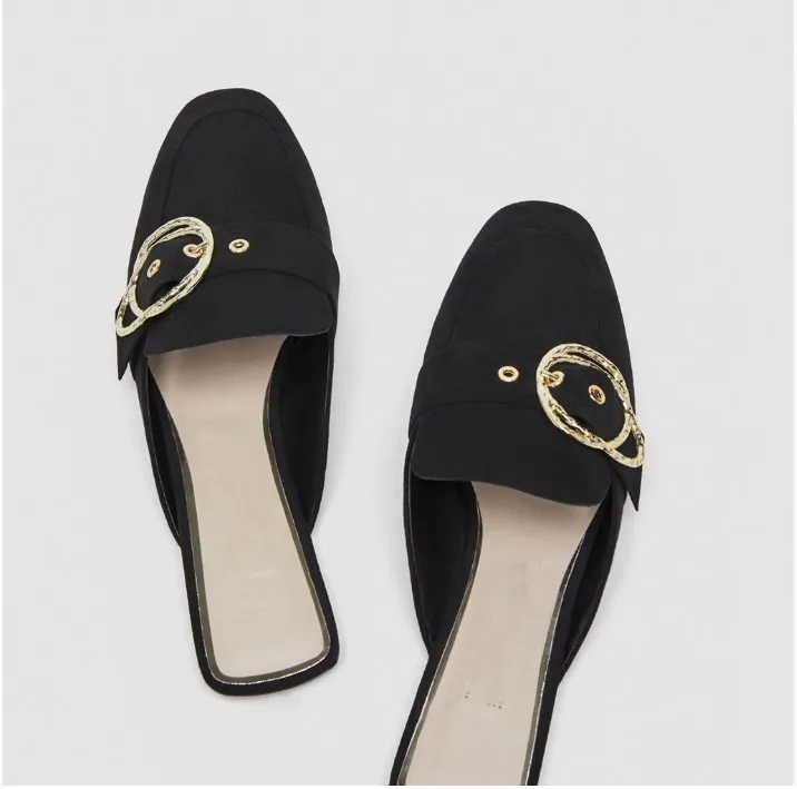 

Newest brand Mueller shoes summer flats slippers women round toe casual shoes crystal decor flip flops women 2018 women slides