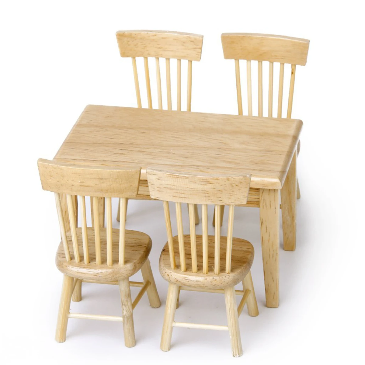 

5pcs/set 1/12 Dollhouse Miniature Dining Table Chair Wooden Furniture Set Furniture Toy For Children Toys