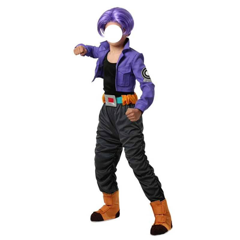 Dragon Ball Z Android Мужские Шорты для купания Косплэй костюм, полный набор для мужчин и детей(топ+ жакет+ штаны+ Чехлы для обуви+ пояс+ парик