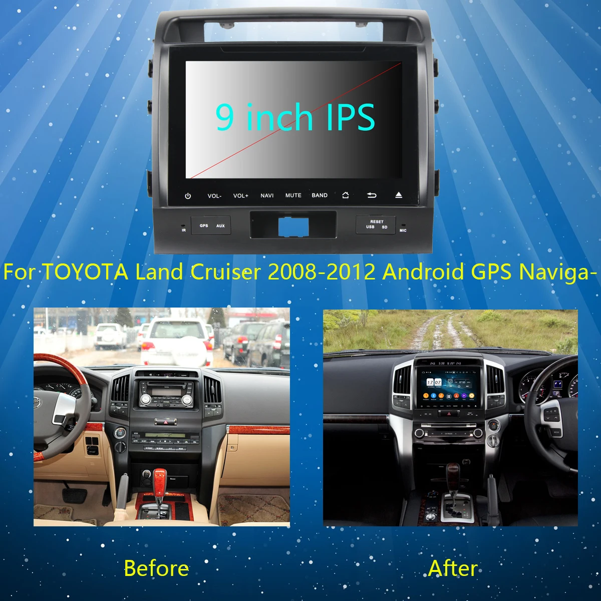 9 &quotIPS 8 Core 4G RAM + 64G ROM Android 0 Автомобильный DVD радио GPS для Toyota Land Cruiser LC200 2007-2015 DSP CarPlay