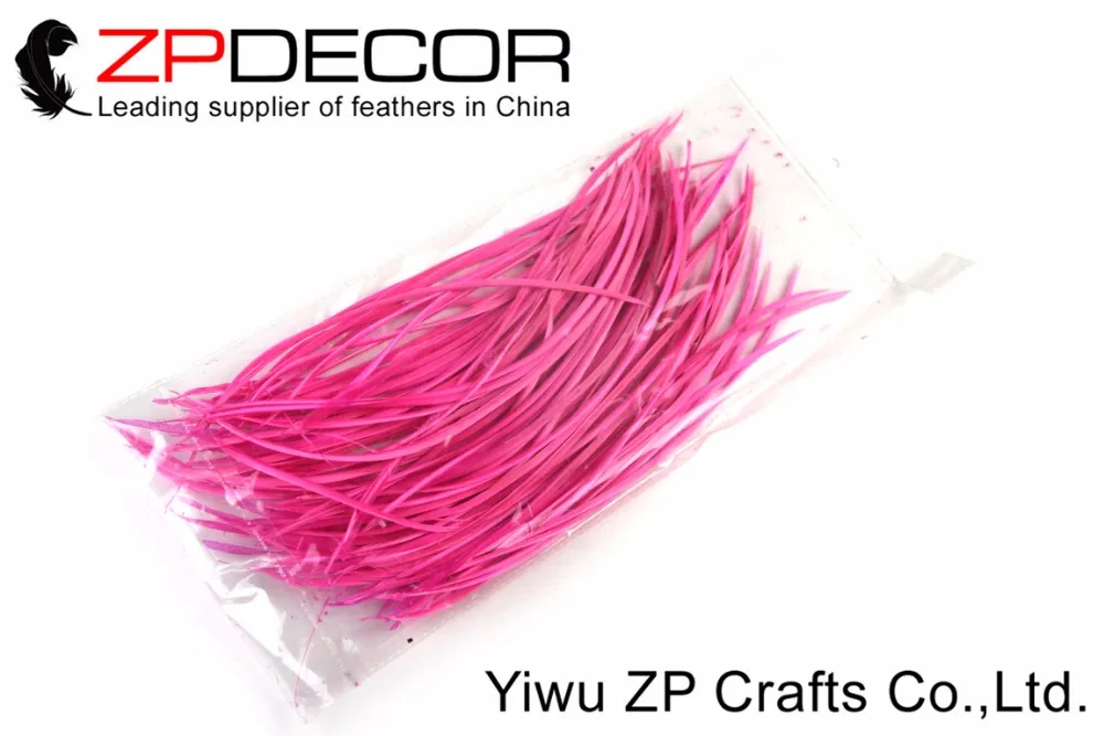 

ZPDECOR 200pcs/lot 20-25cm(8-10inch) Premium Hot Pink Dyed Goose Biots Wholesale Feather Plume For DIY Crafting