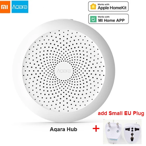 Add small EU Новейший Aqara концентратор mi Gateway с RGB светодиодный ночной Светильник смарт-работа с Apple Homekit и aqara Smart App для xiaomi smart home - Цвет: Add small EU