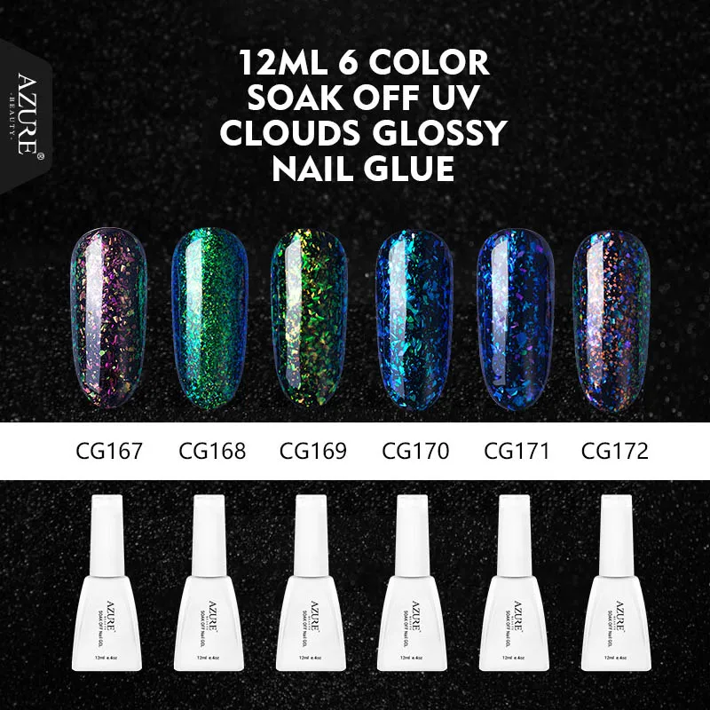 Azure beauty новейший Galaxy Shadow гель для ногтей Блестящий Цветной Гель лак долговечный