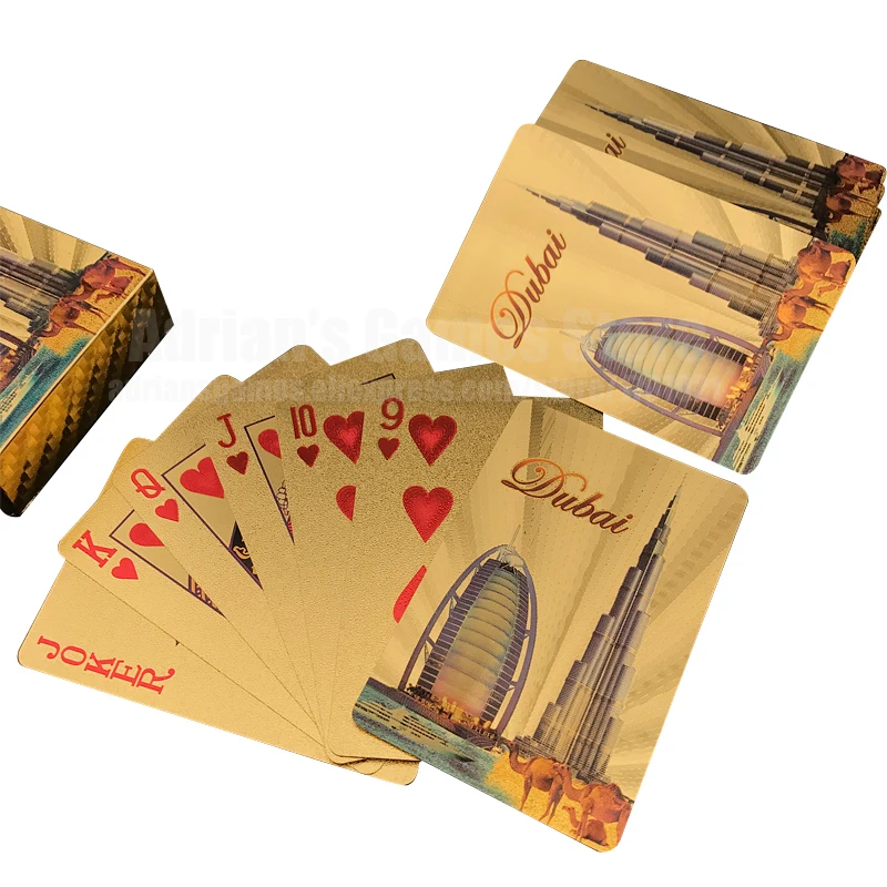 Золотой из ПВХ игральные карты Золотые пластиковые покерные Poker o Cartas de Poquer | Спорт