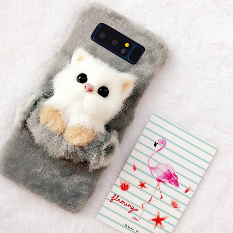 Christma DIY 3D чехол с милым котом для samsung Galaxy S7edge мягкий мех плюшевый жесткий чехол для телефона чехол с котом для Galaxy S7edge