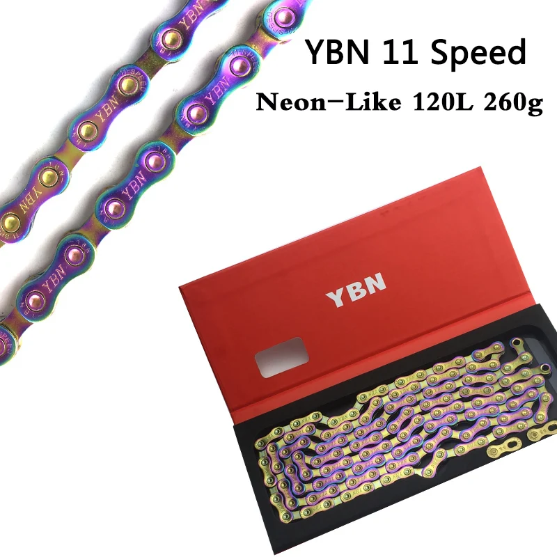 

YBN 11 цепь для скоростного велосипеда Super cool Neon-Like 120L 260g MTB цепь для дорожного велосипеда для системы Шимано SRAM, колоноло