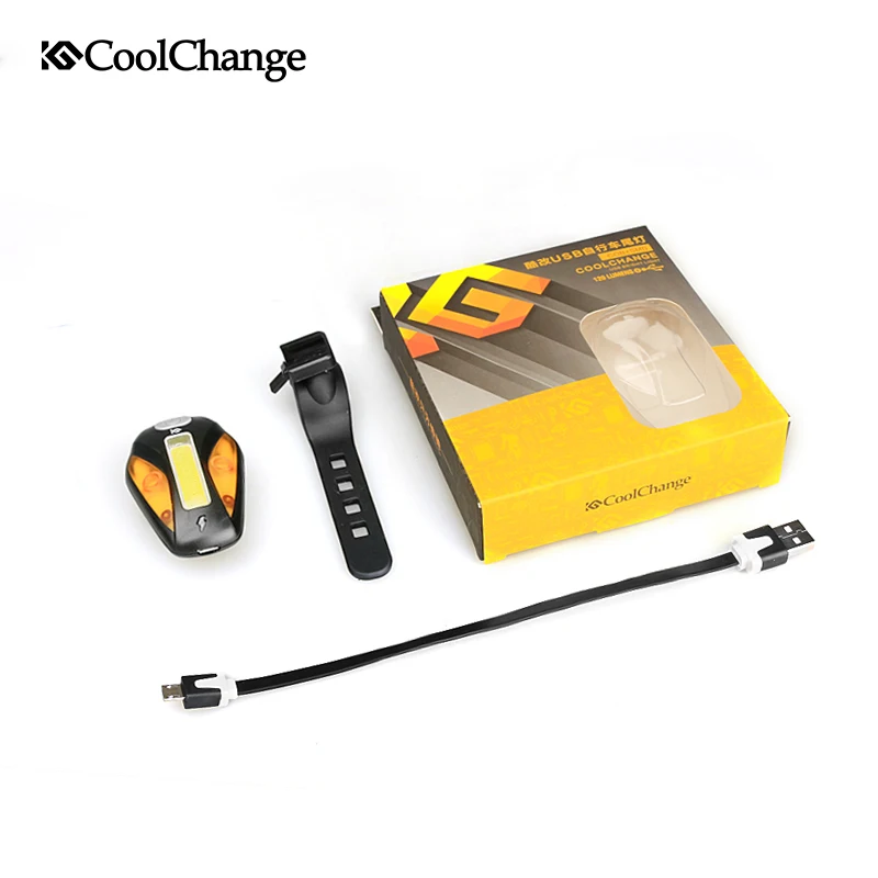 CoolChange водостойкий велосипедный фонарь USB Перезаряжаемый ночной Предупреждение