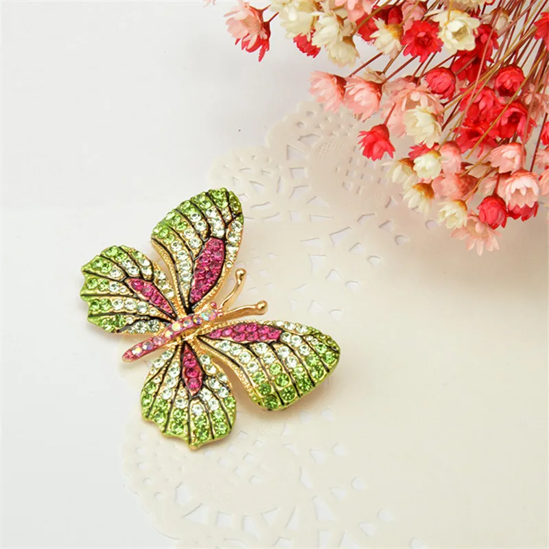 8 видов цветов Стразы Бабочка Брошь Pin корсаж брошка женское платье свадебная