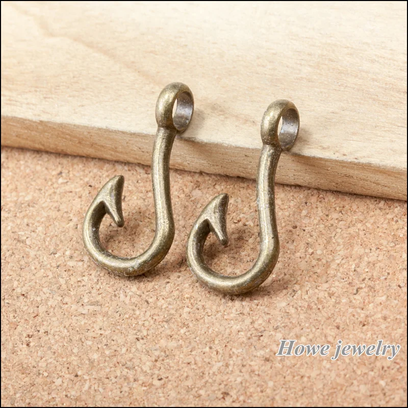 50 шт. подвеска рыболовный крючок соединитель античная бронза Подвеска