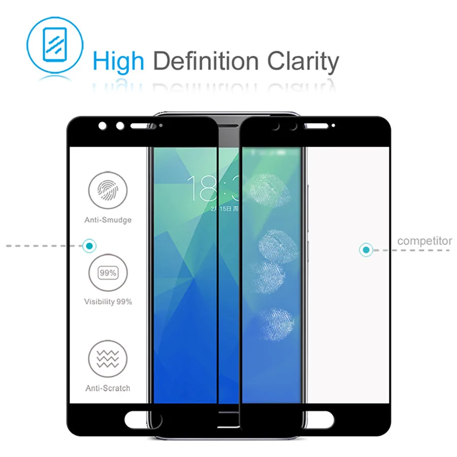 9H Защитное стекло для Meizu m5 note m6 полное покрытие защита экрана закаленное на M5s M5c |