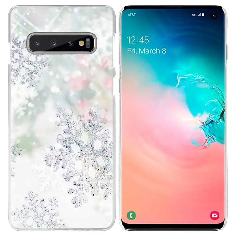 Рождественская снежинка чехол для samsung Galaxy S10 5G S10e S9 S8 M30 M20 M10 J4 J6 плюс J8 Note 8 9 прозрачный жесткий чехол из пк для телефона