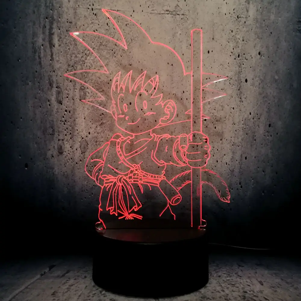 9 Классный детский светодиодный ночной Светильник Dragon Ball Z Goku, ночной Светильник для детской спальни, декор аниме, 3D иллюзия, светодиодный ночник Saiyan - Испускаемый цвет: 9