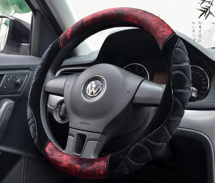 Зимняя Новая Стильная крышка рулевого колеса автомобиля короткая плюшевая рулевая колесо 4 цвета диаметр 36, 38 40 см плюшевый материал