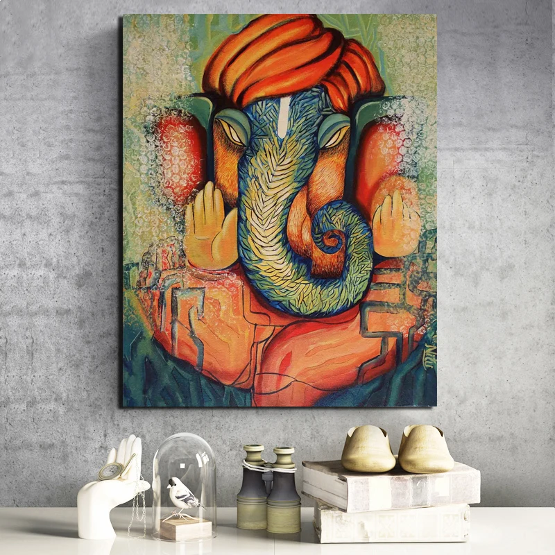 Современная Настенная картина Ganesha постеры на холсте современная живопись для