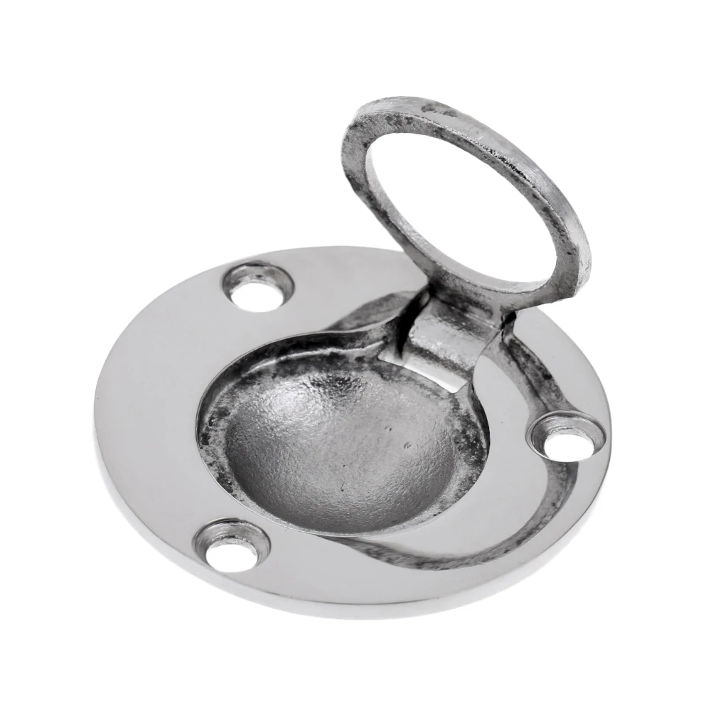 

Round Flush Ring Pulls Recessed Hatch Door Drawer Handle Marine Boats Hardware, 49x49mm